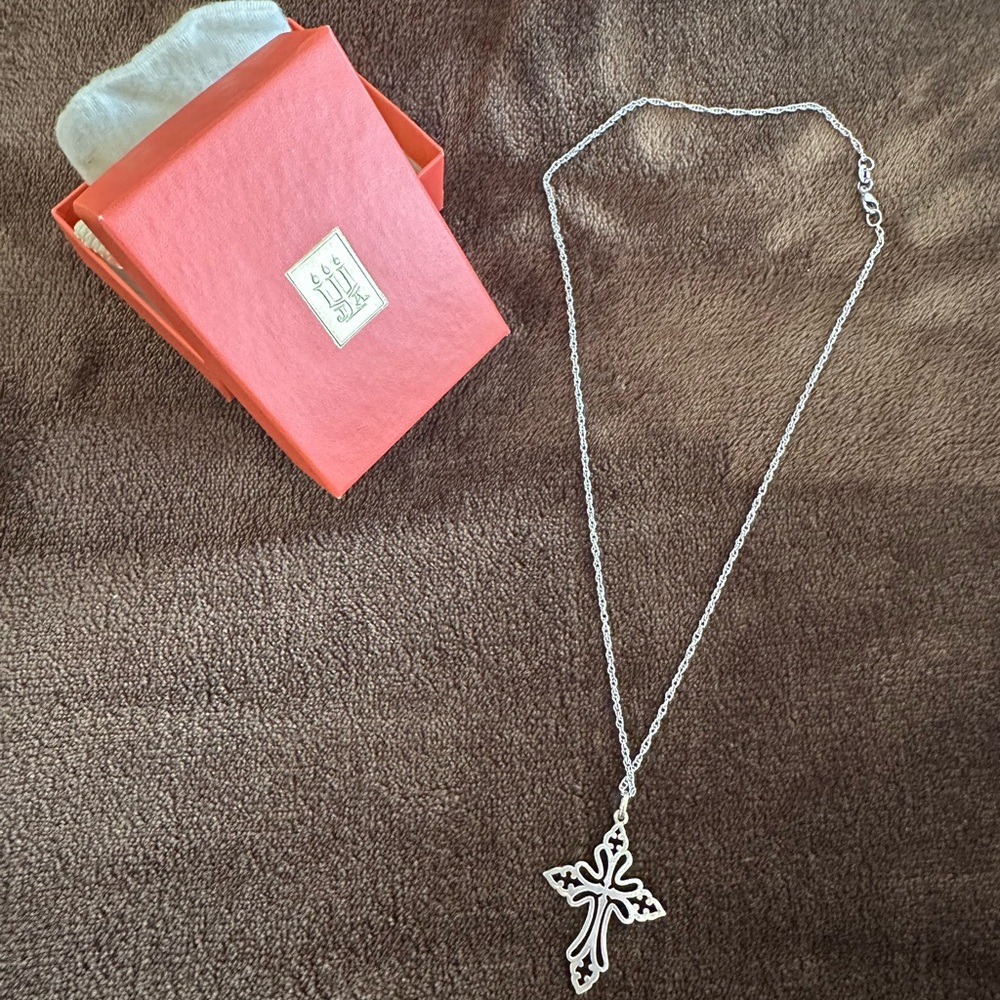 James Avery Silver Cross Pendant Necklace